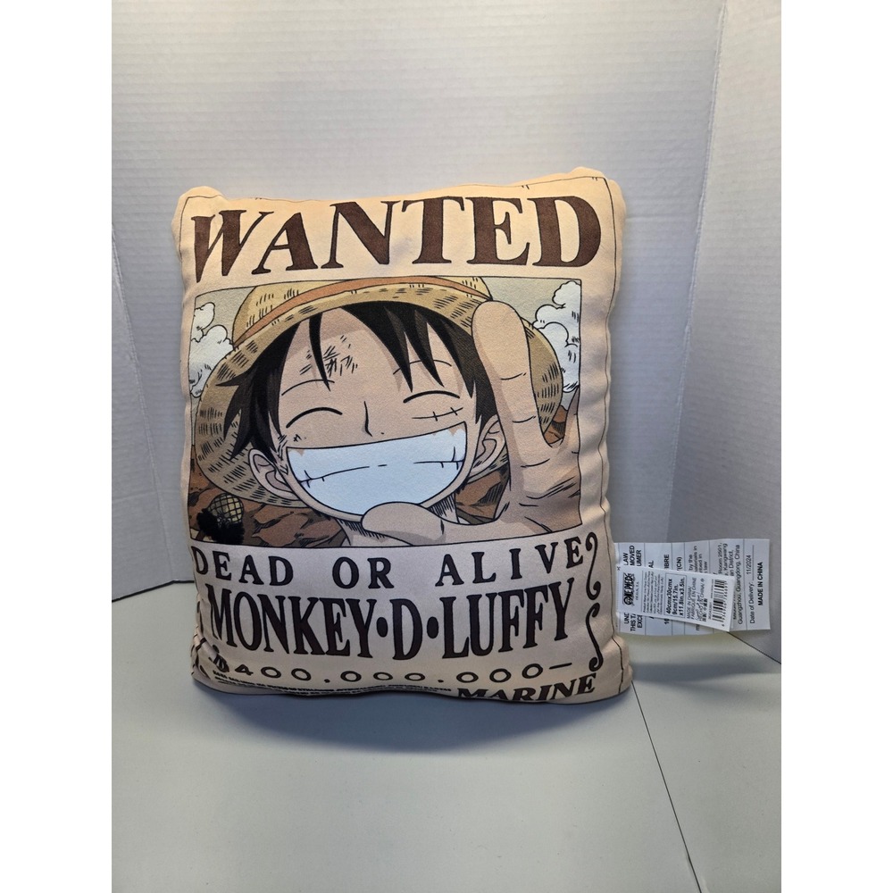 One Piece Monkey D Luffy Wanted Poster Plush Pillow Miniso 400M Bounty Anime